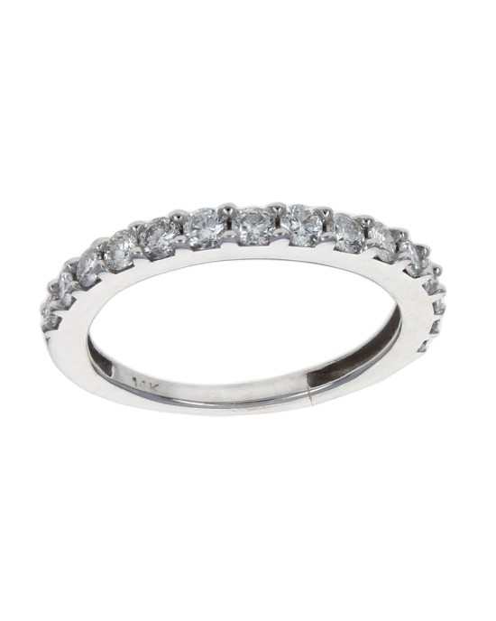 Shared Prong Diamond Band in White Gold